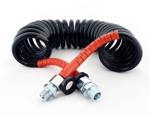 Przewód spir.pneumat. czarno- czerwony silikonowy