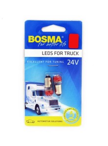 ŻARÓWKA 24V 4xLED BA9s RED 2pcs /7965/
