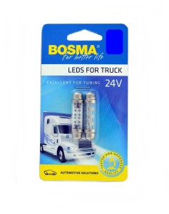 ŻARÓWKA 24V 6xLED SV8,5 BLUE 10x42/7880/