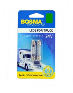 ŻARÓWKA 24V 6xLED SV8,5 GREEN 10X42/7897/