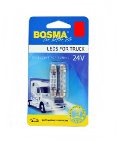 ŻARÓWKA 24V 6xLED SV8,5 RED 10x42 /7866/