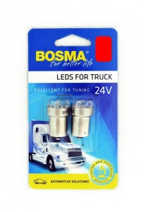 ŻARÓWKA 24V 5xLED BA15s RED 2pcs /7217/