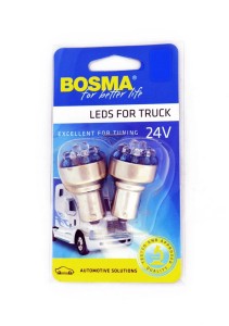 ŻARÓWKA 24V 12xLED BA15s BLUE 2pcs /7033/