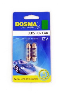 ŻARÓWKA 12V 4xLED SV8,5 ZIELONA.10x36 2szt 2885