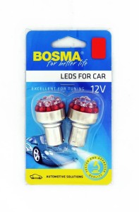 ŻARÓWKA 12V 12xLED BA15s RED 2pcs /2281/