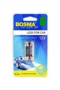 ŻARÓWKA 12V 6xLED SV8,5GREEN 10x42 2pcs. /2939/