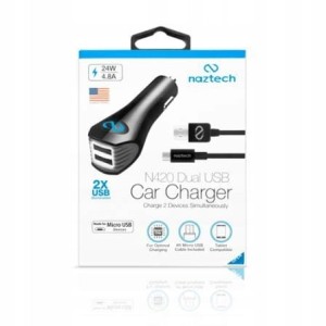 Ładowarka samochodowa N420 DUAL USB z kablem Micro
