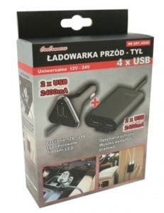 Ładowarka przód-tył -4x USB z przedł 42685