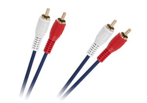 Kabel 2xrca-2xrca 5M niebieski 4mm KPO2613-5